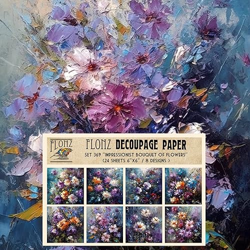 Miniatura 10 de Decoupage - Paquete de papel (24 hojas de 6 x 6 pulgadas), composición floral rococó, papel de patrón vintage para decoupage, manualidades y álbumes