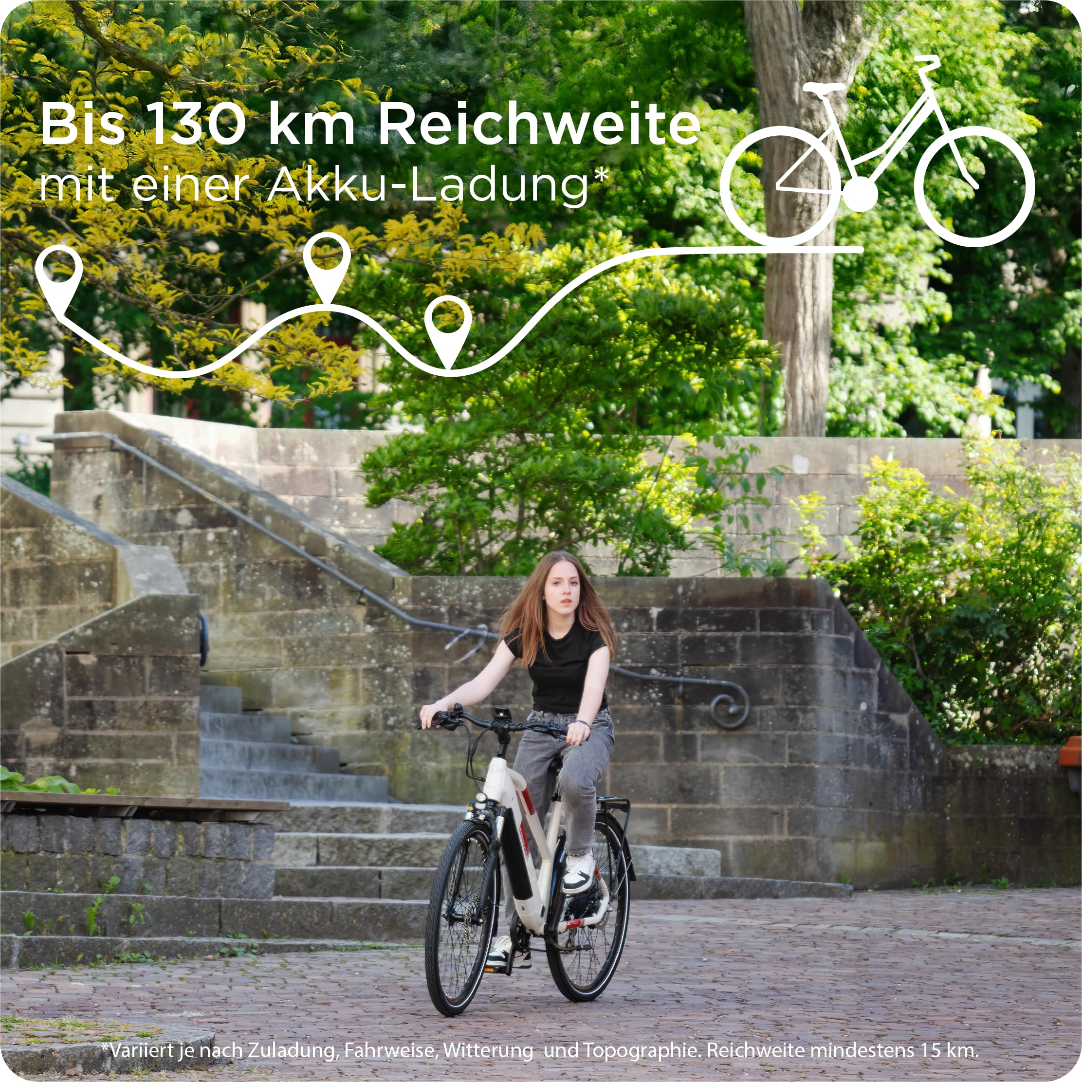 ZÜNDAPP Ebike Damen 28 Zoll Trekkingfahrrad | E Bike 8 Gänge 165-190 cm Elektro Fahrrad | E-Bike Elektrofahrrad mit hydraulischen Scheibenbremsen | Z810