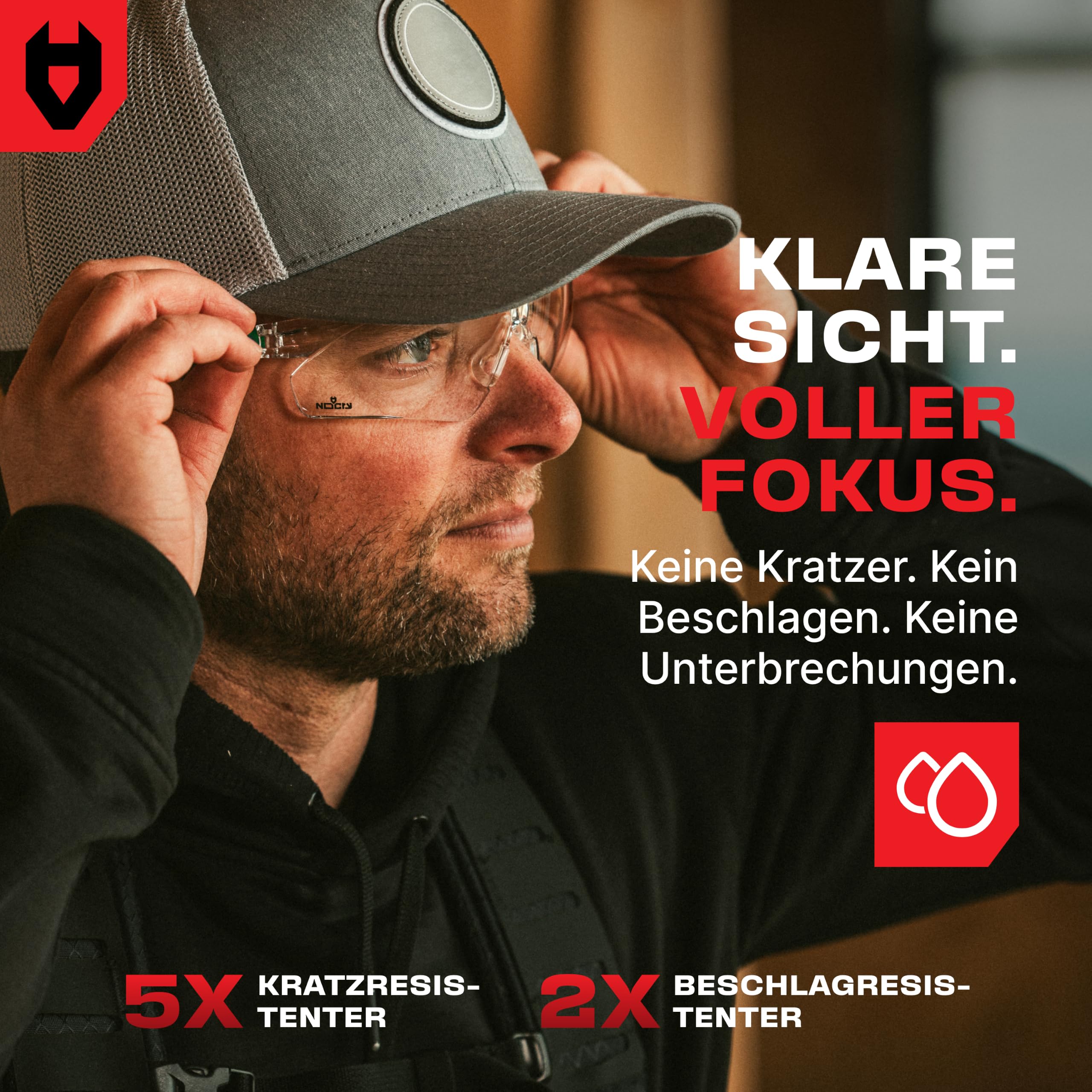 NoCry Schutzbrille mit Durchsichtigen Anti-Beschlag und kratzbeständigen Gläsern