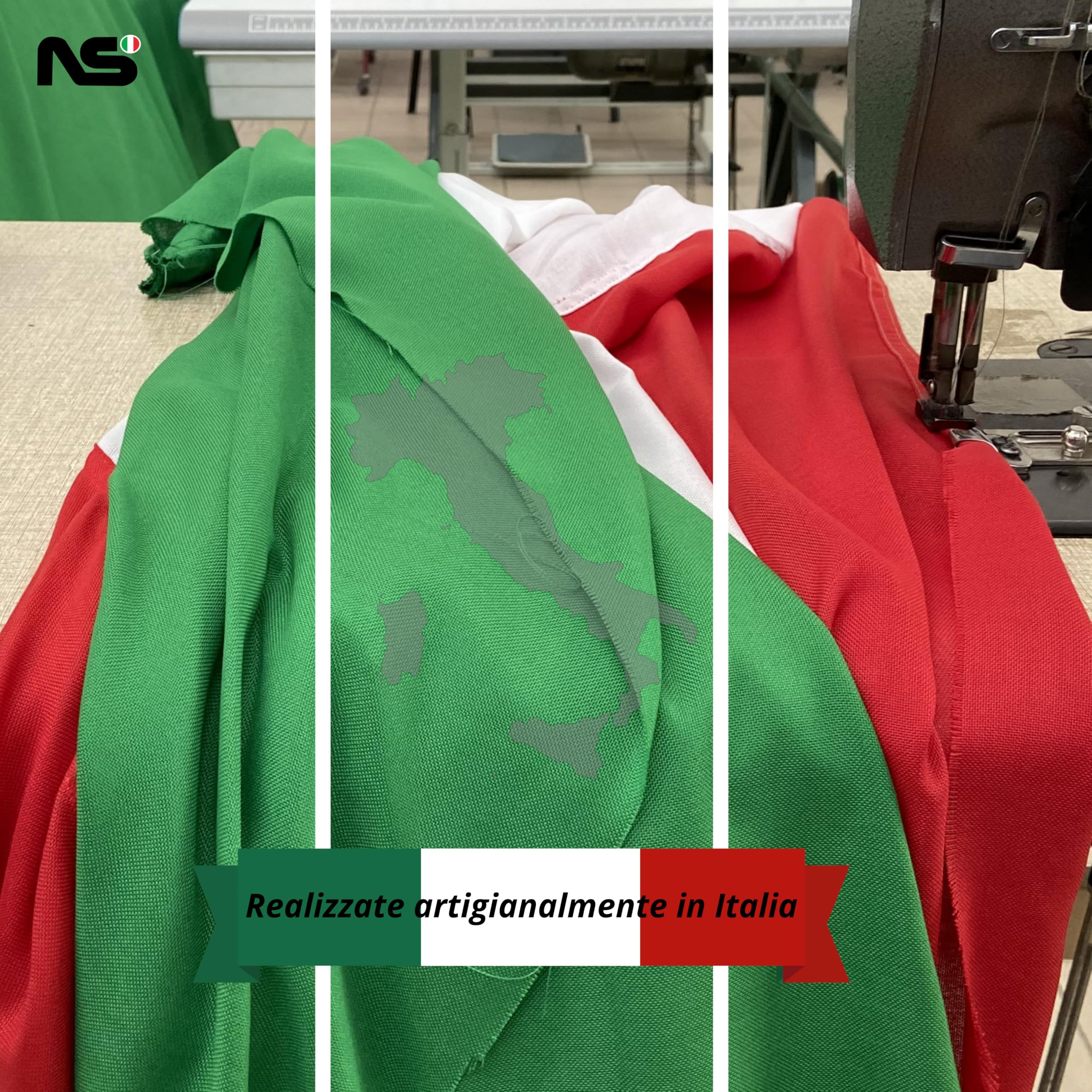 NS Bandiere | Set 2 Bandiere Italia-Europa cm 150x225 in Tessuto Poliestere Nautico 130gr con Corda