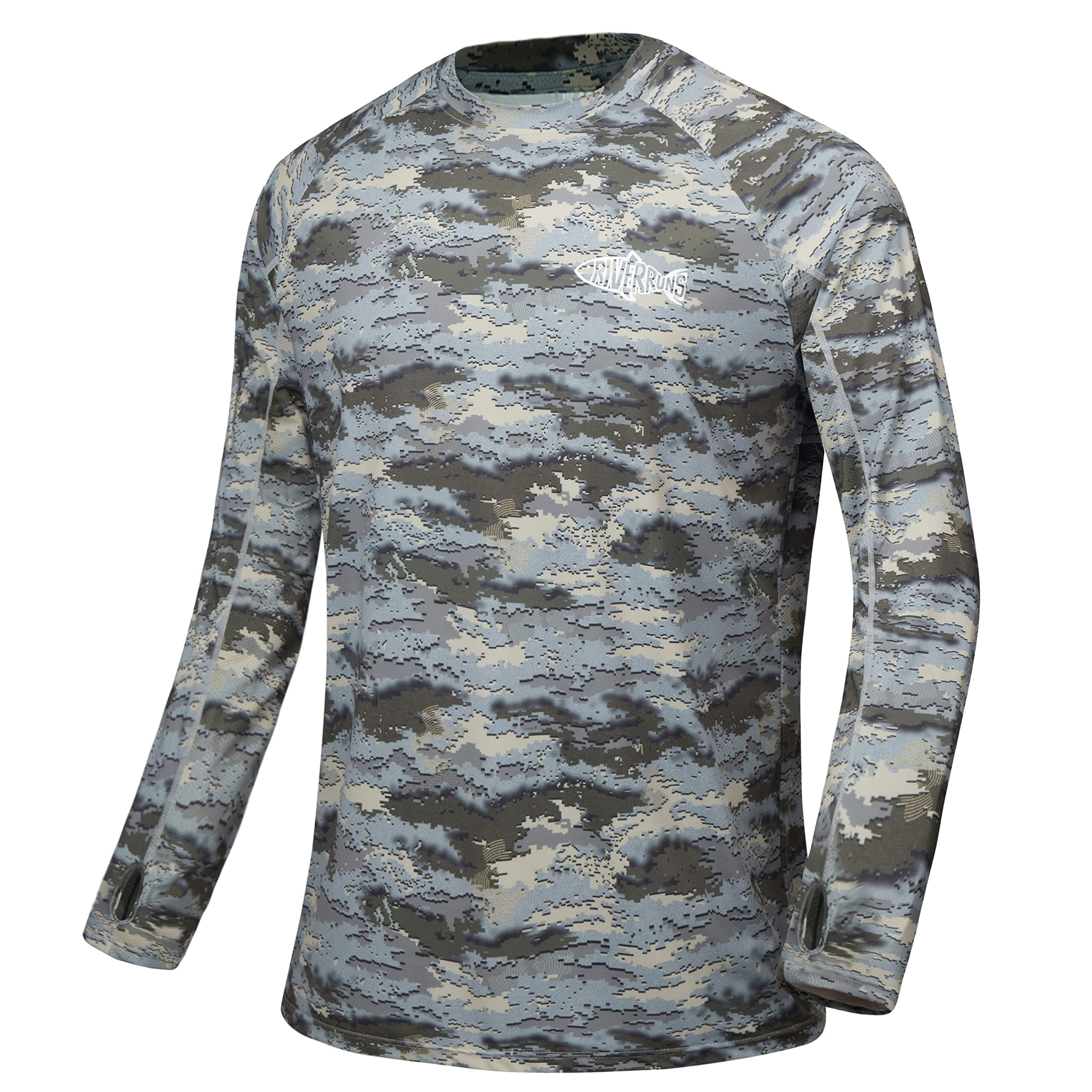 Men's UPF 50+ Sun Protection Shirt Long Sleeve Quick Dry Fishing Shirt Rash Guard Swimming Hiking Running-1003