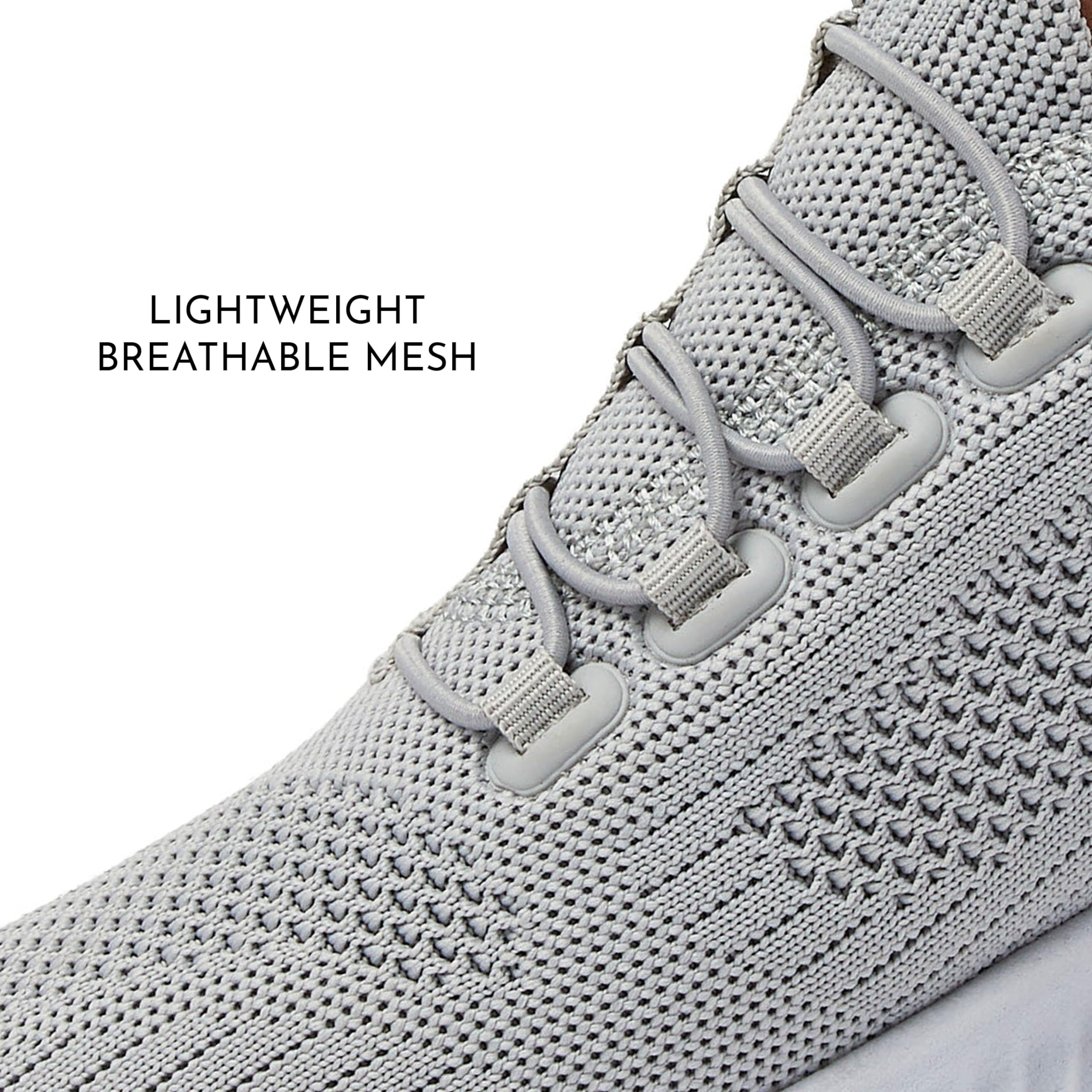 Avia Air Slip On Shoes for Women - Casual Comfortable Athletic Tennis Walking Sneakers for Women with Memory Foam - Silver Grey, 8.5 Wide