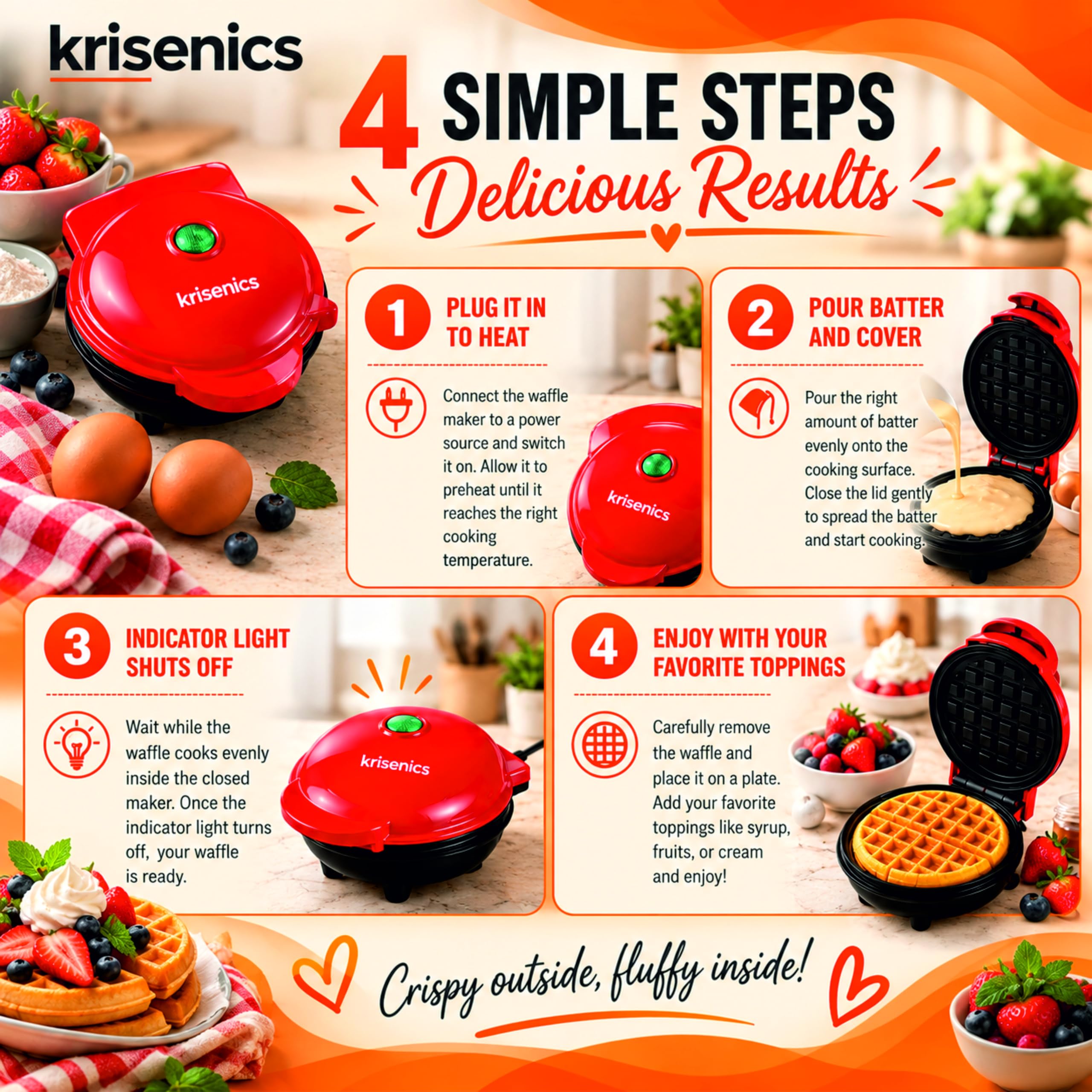 3-in-1 Waffle Maker - Waffles, Sandwiches & More! -3