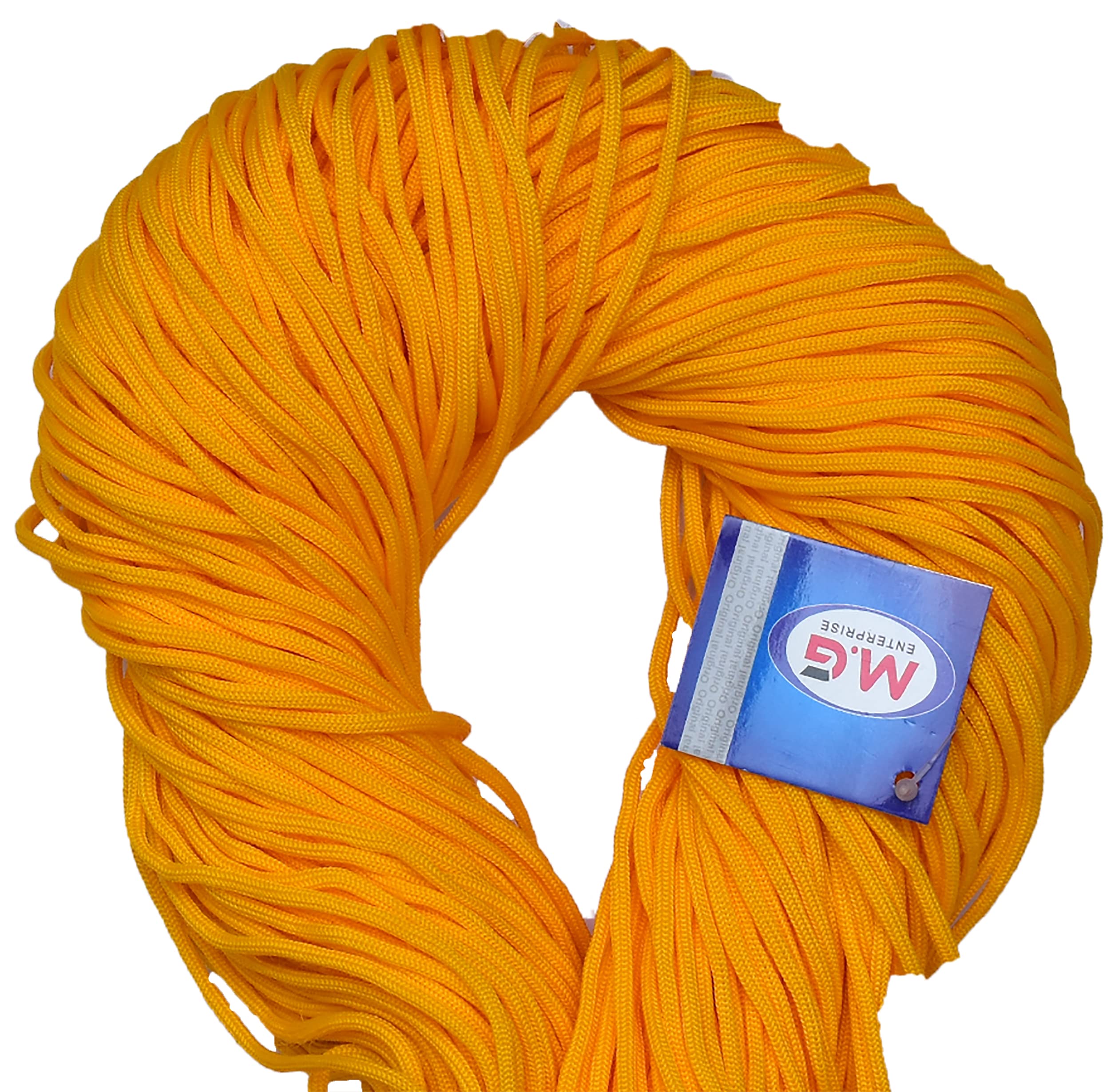 M.G ENTERPRISE Macrame Orange 175 GMS Braided Cord Thread Nylon Knot Rope Sturdy Cording, Mildew Resistant DIY 3 mm 15 m for Jewelry Making, Bags & Art Craft-FM Art-ABEJ