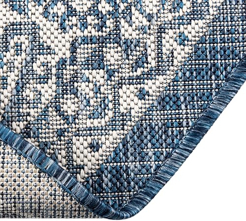 Miniatura 470 de Rugs.com Outdoor Aztec Collection Alfombra – 4 x 6 pies alfombra de tejido plano gris carbón perfecta para salas de estar, grandes comedores, planos