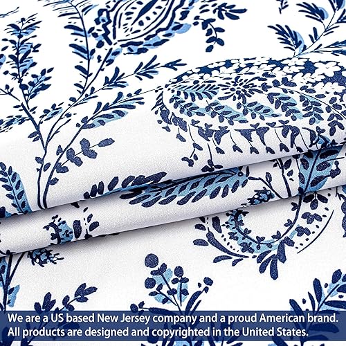 Miniatura 8 de DriftAway Isla Paisley - Cortina opaca con estampado floral y bolsillo para cortinero, con aislamiento térmico, 52 x 18 pulgadas, más cabecera de 2