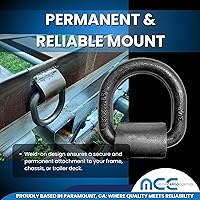 Vista 5 de Mega Cargo Control Anillo en D forjado soldado resistente, anclaje de amarre para remolque de 3/4 pulgadas para camión, RV, carga - MBS: 26400