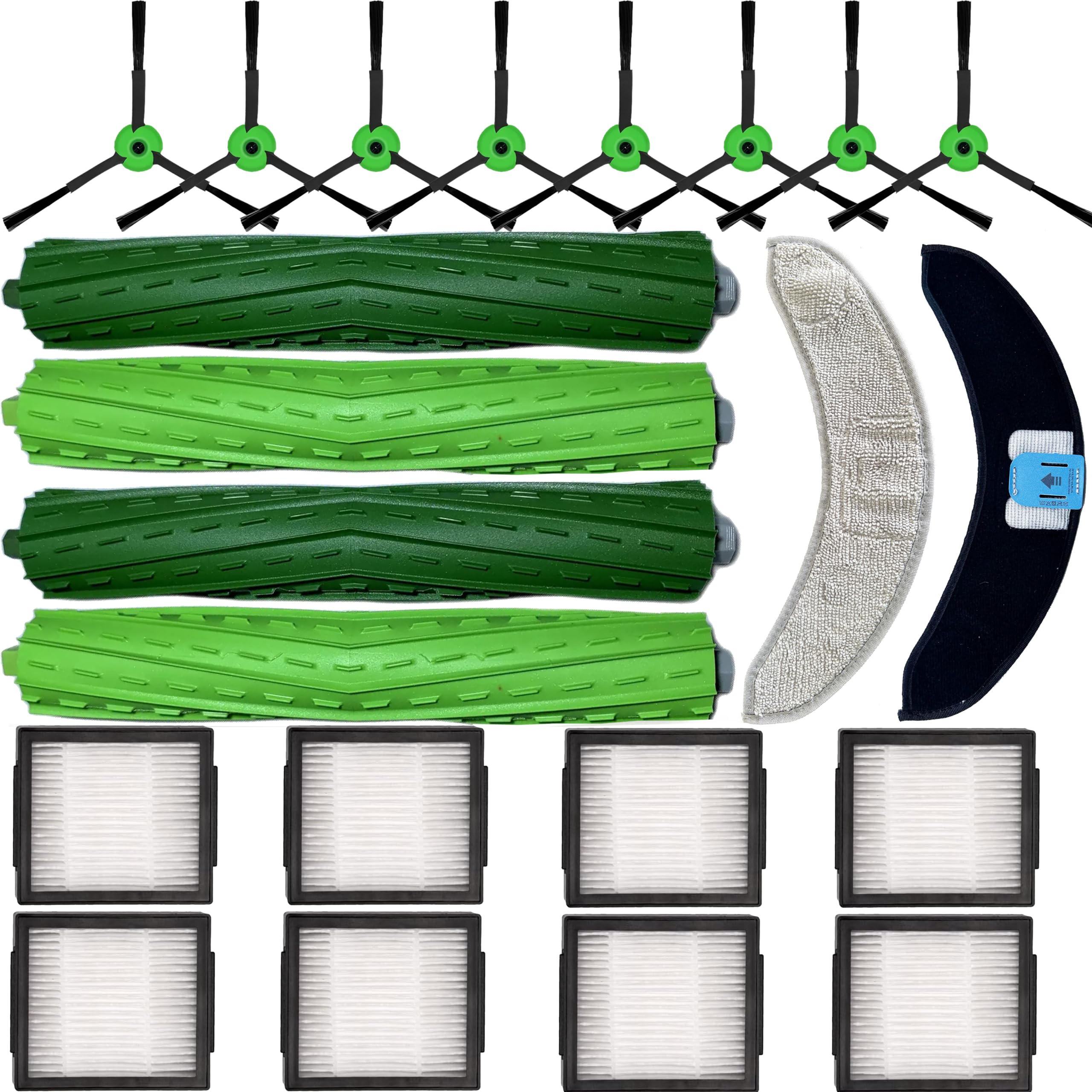 JoyBrosReplacement Parts Accessories Specific for iRobot Roomba Combo J9 J7+/Plus Vacuum Cleaners :Microfiber Moping Pad X2 Side Brush X8 Filter X8 Roller Brush X8