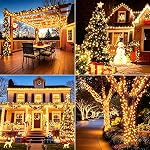Upgraded 2 Pack 80FT 200 LED Solar Christmas Lights Outdoor Solar String Lights with 8 Lighting Modes Waterproof Solar Fairy Lights for Garden Yard Patio Christmas Tree Decoration (Warm White)