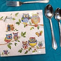 Vista 4 de Servilletas de búho de 13 x 13 pulgadas para decoupage, servilletas de otoño, servilletas de papel de cóctel, servilletas de San Valentín