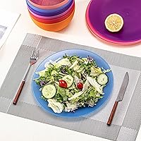 Vista 4 de KX-WARE Everyday Plates set of 12 - Unbreakable and Reusable 10 inch Plastic Dinner Plates, Coastal Color Dishwasher Safe, BPA Free Color costero