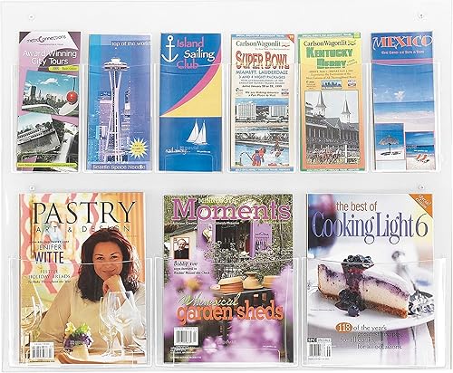 Miniatura 2 de Safco Productos 5666CL Clear2c Estante de literatura 3 revistas y 6 folletos, aumenta la visibilidad y las conversiones