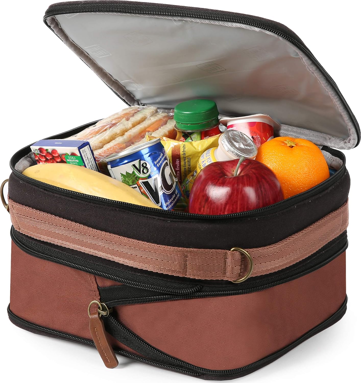 Arctic Zone Canvas Expandable Horizontal Lunch Box with Removable Shoulder Strap - Black