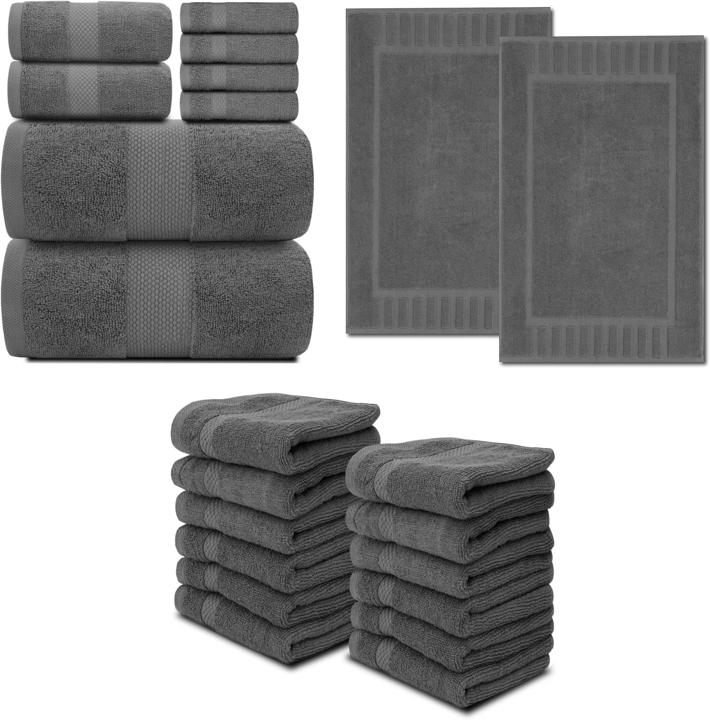 White Classic Luxury 8 Piece Bath Towel Set Luxury Bath Mat