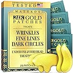 Forehead and Under Eye Wrinkle Patches for Face - Collagen, Hyaluronic Acid and Vitamin A Skin Pads - Forehead Line Remover Wrinkle Eye Patch Set - 52 Golden Sachets