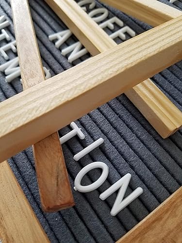 Miniatura 6 de Woodburned Felt Letter Board Set with Stand, 340 White Letters, Bag and COA - Limited Edition Mandala Design - Dark Gray Felted Board in a 10x10
