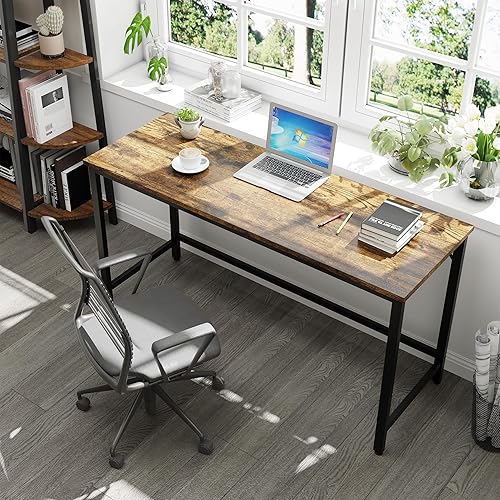 Miniatura 2 de Shintenchi Escritorio para computadora de 55 pulgadas con bolsa de almacenamiento, estación de trabajo de estudio, diseño moderno y simple para