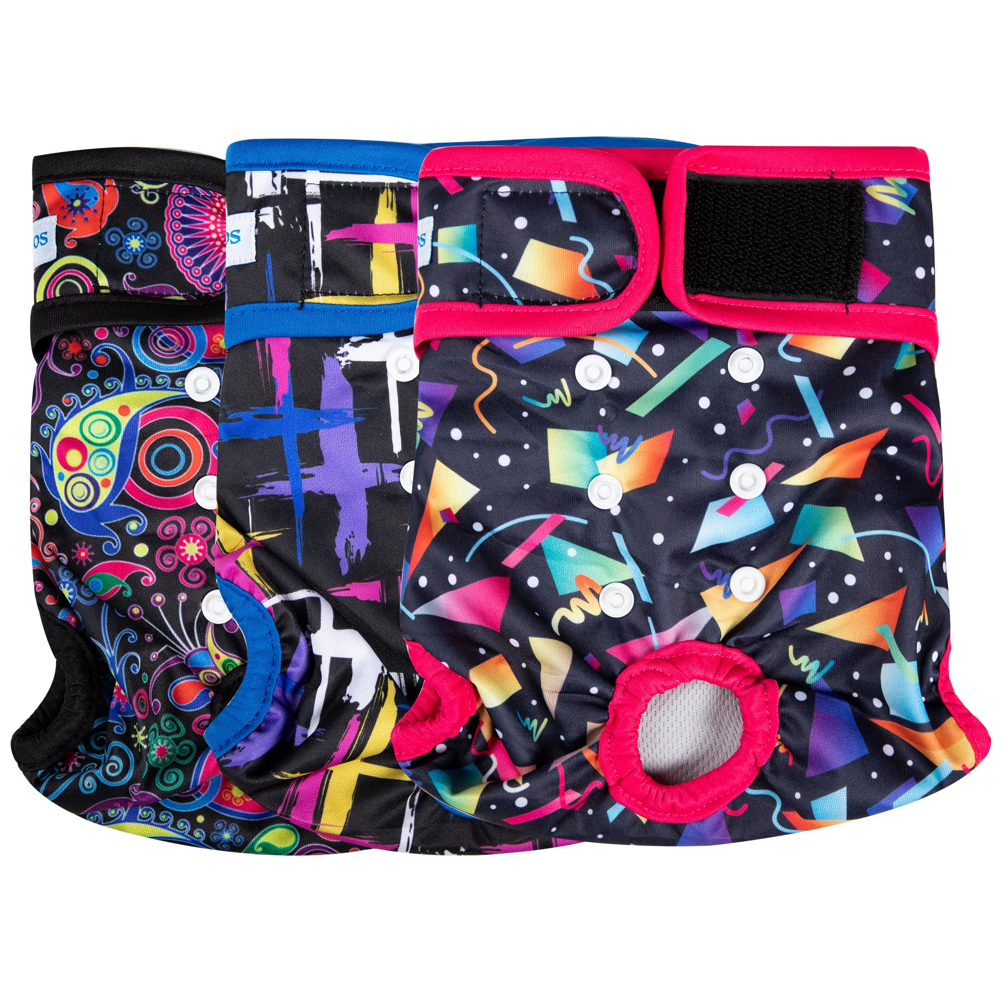 Leekalos Reusable Washable Dog Diapers Female (3 Pack) - Highly Absorbent Doggie Diapers - Size Adjustable Puppy Diapers for Dog Period Panties (