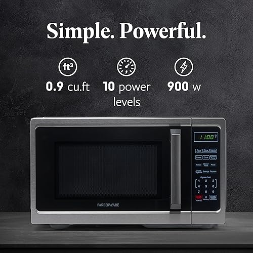 Vista 65 de Farberware Horno microondas de encimera de 1.1 pies cúbicos – 1000 vatios de potencia, ajustes de cocción automática, descongelación, fácil limpieza