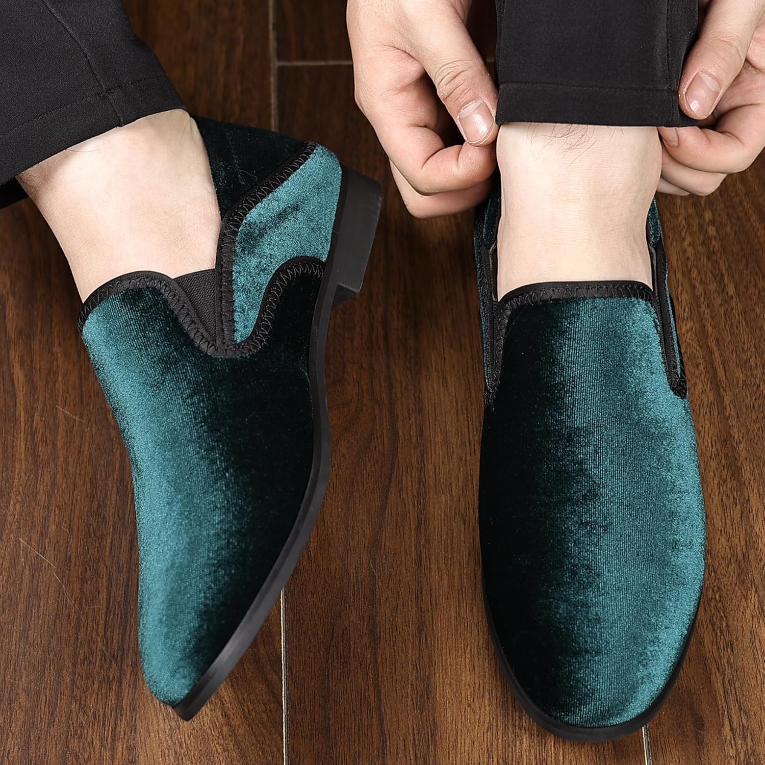 COSIDRAM Men's Casual Loafers Velvet Comfort Classic Foldable Heel 2-Way Wear Slip On Fashion Slippers Walking Shoes - Image 2