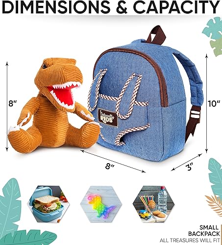 Miniatura 3 de Naturally KIDS - Juguetes de dinosaurio para niños de 2 a 5 años, regalo de cumpleaños, mochila de dinosaurio para niños pequeños