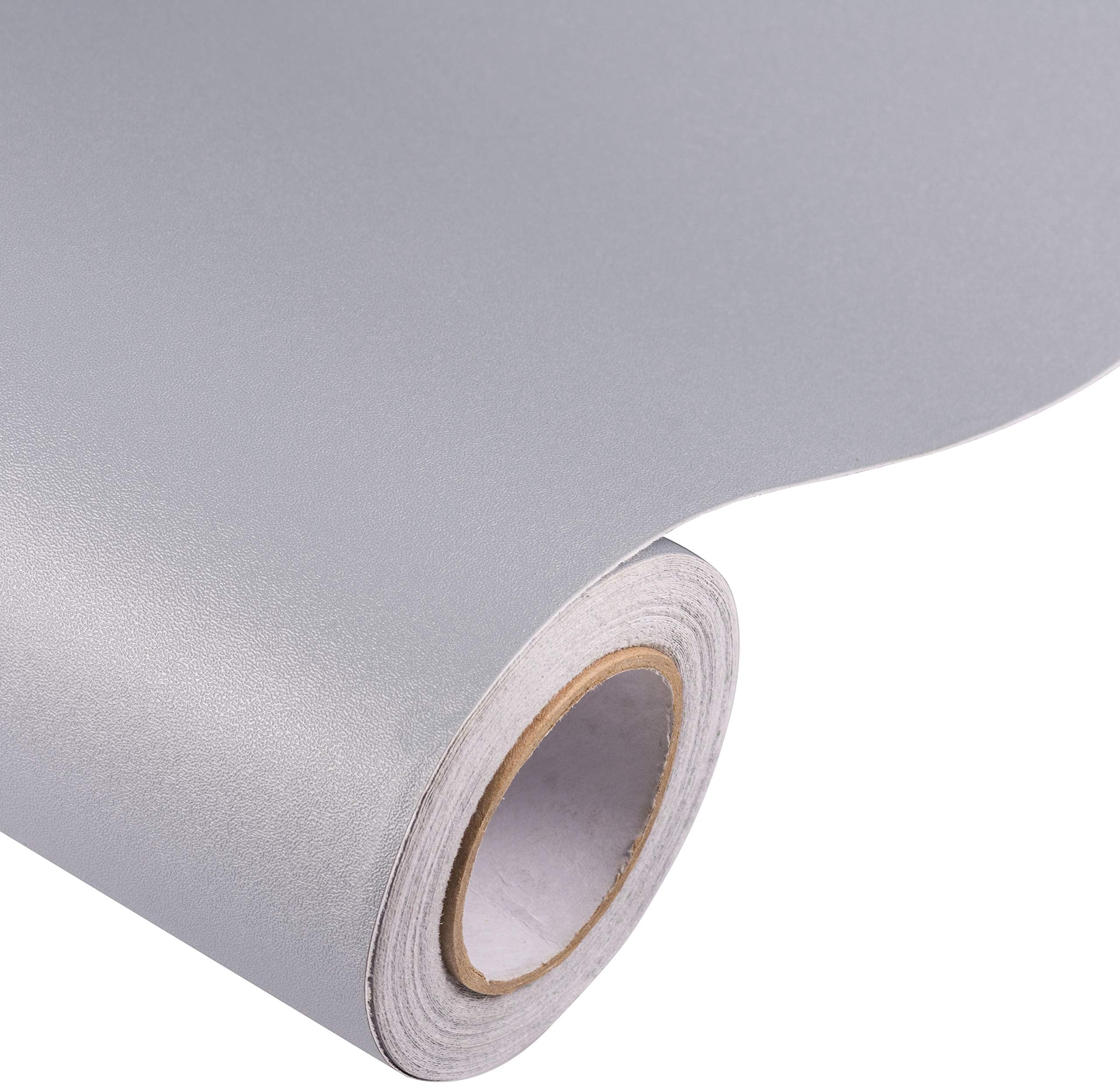 Peel and Stick Silver Gray Wallpaper Contact Paper 24" by 393" (Silver Gray)