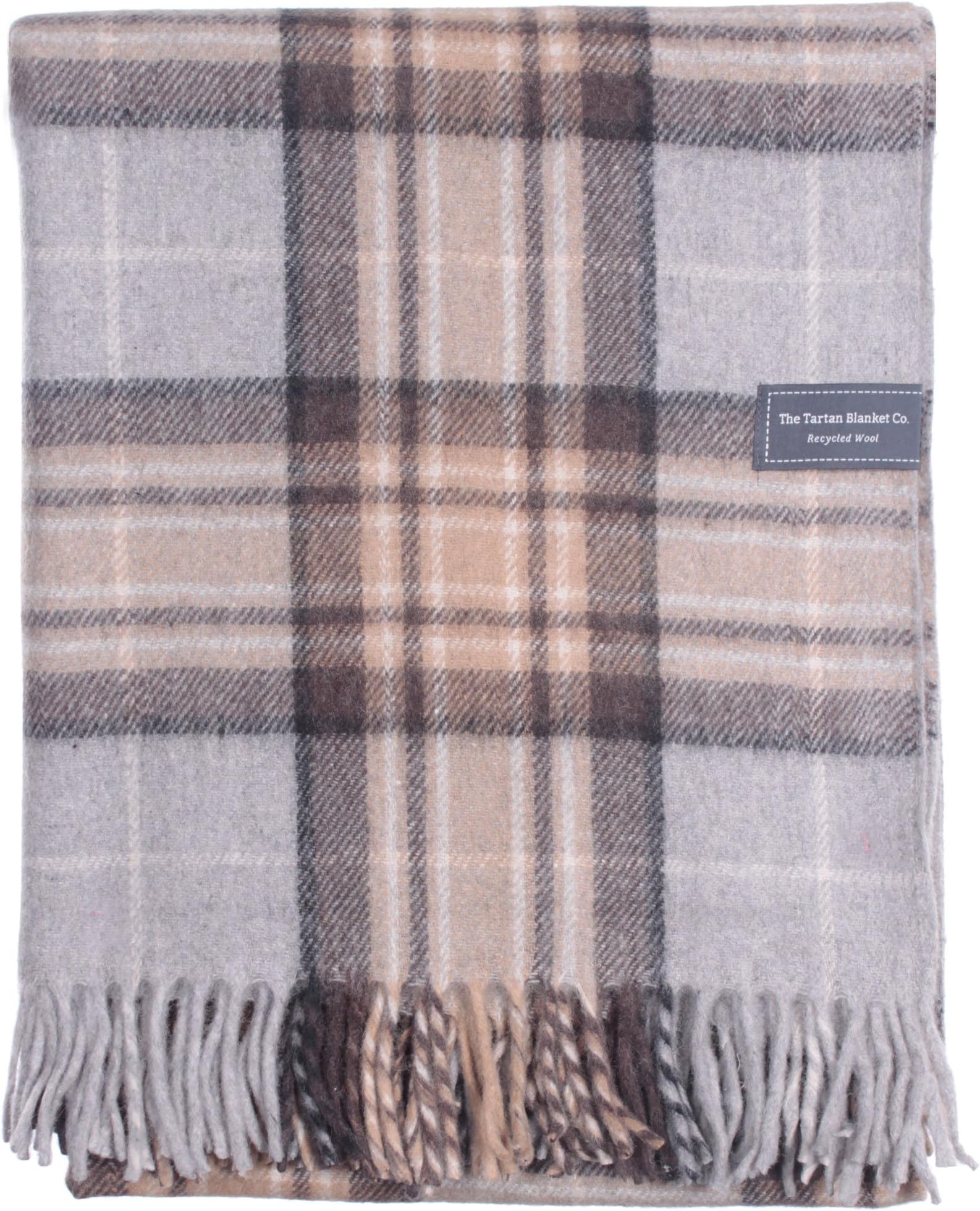 Couverture National Trust Motif Tartan Bleu Gris Rouge – Laine 38x60