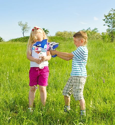 Miniatura 4 de Mozlly Super Spinner - Luces intermitentes y sonidos de tiburón azul, 11.5 pulgadas con vibraciones, baterías FX incluidas, disfraz de alienígena,