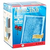 Aqua-Tech EZ-Change #3 Activated Carbon Replacement Filter Cartridges for 20-40 / 30-60 Gallon Aquarium Power Filters, 6 Count - 1 Pack (Includes 6 Filters Total)