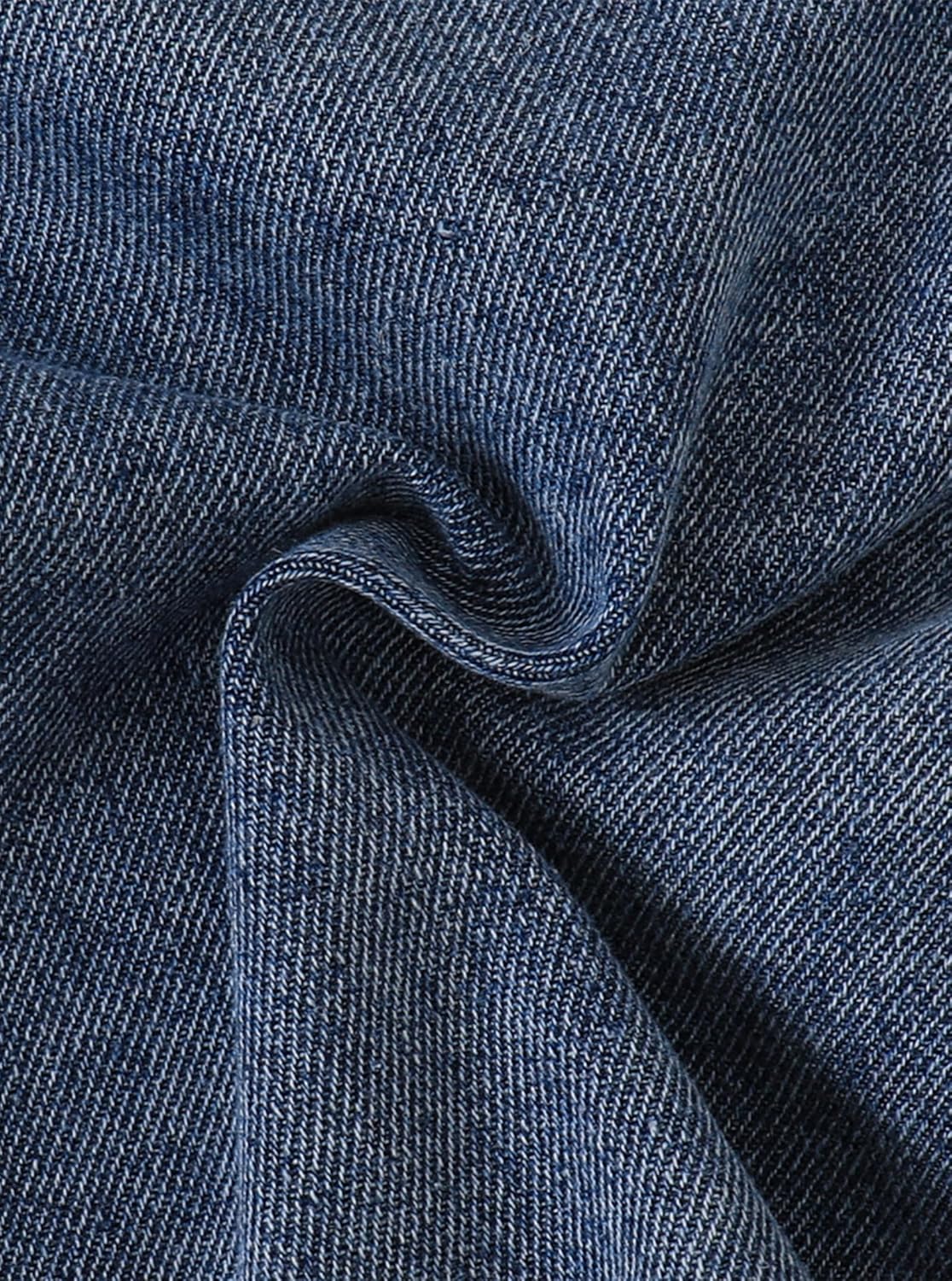 Hilinker Girls Denim Shorts Star Patch Elastic Waist Ripped Jean Shorts with Pocket Summer Clothes - Image 2