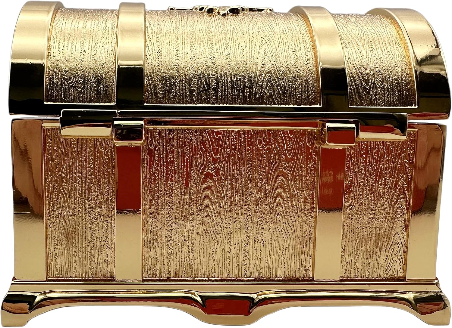 Antique Alloy Treasure Chest Alloy Box Case Pirate Treasure Chest Storage Box Trinket Treasure Chest Jewelry Box Accessories Vintage Decor Miscellaneous Goods Figurine (Medium (Gold))