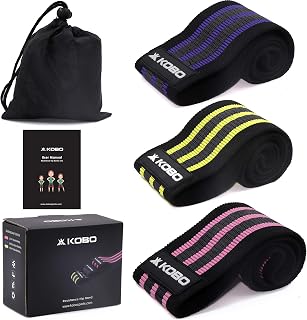Kobo AC-90 Resistance 3" Wide Non Slip Loop Band for Squats, Hips & Glutes, Yoga, Crossfit, Stretching, Physical Therapy H Price In India