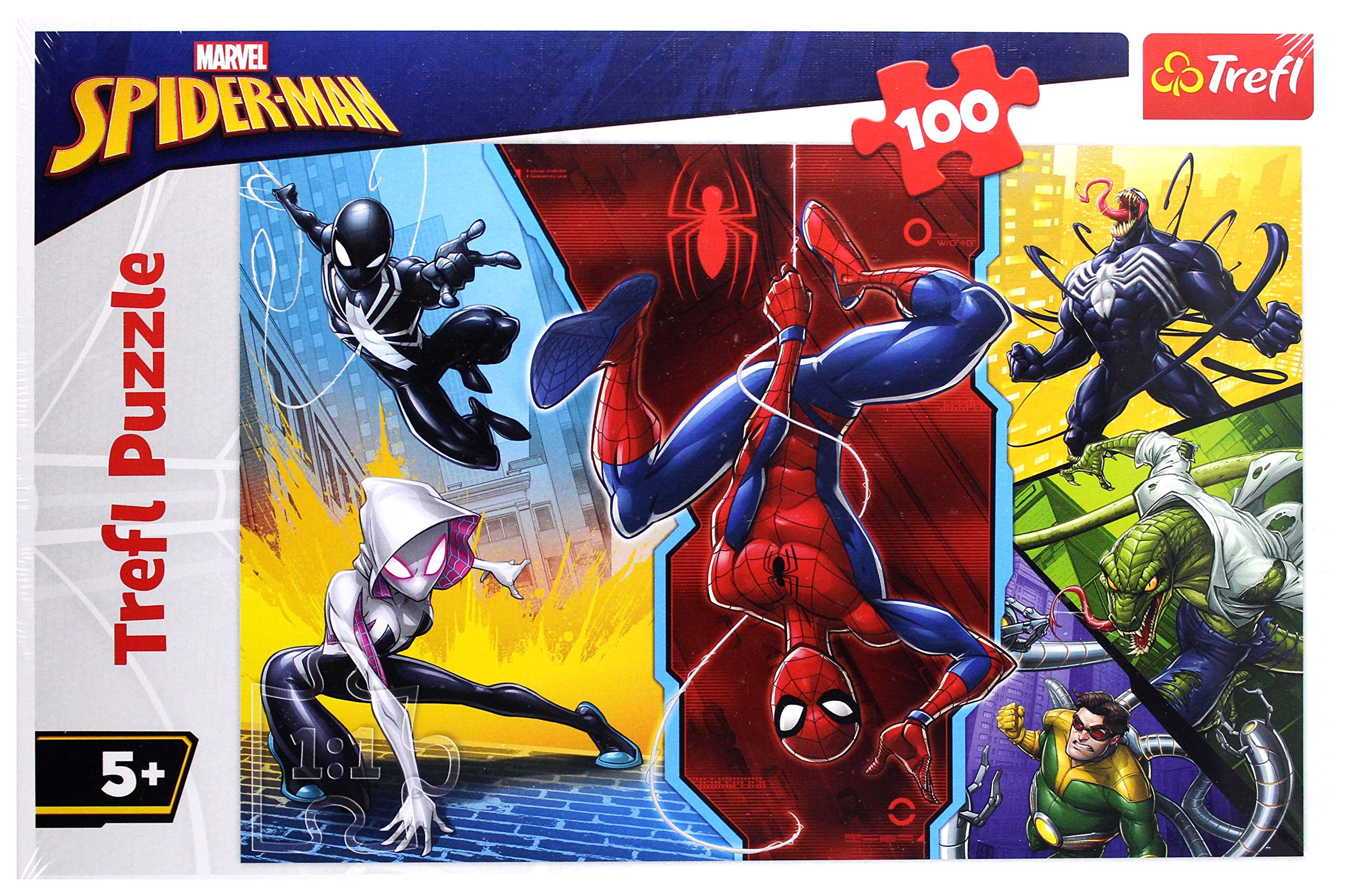 Trefl 16347 Intervert Around, Marvel Spiderman 100 Pieces, for Children from 5 Years Puzzles, Coloured