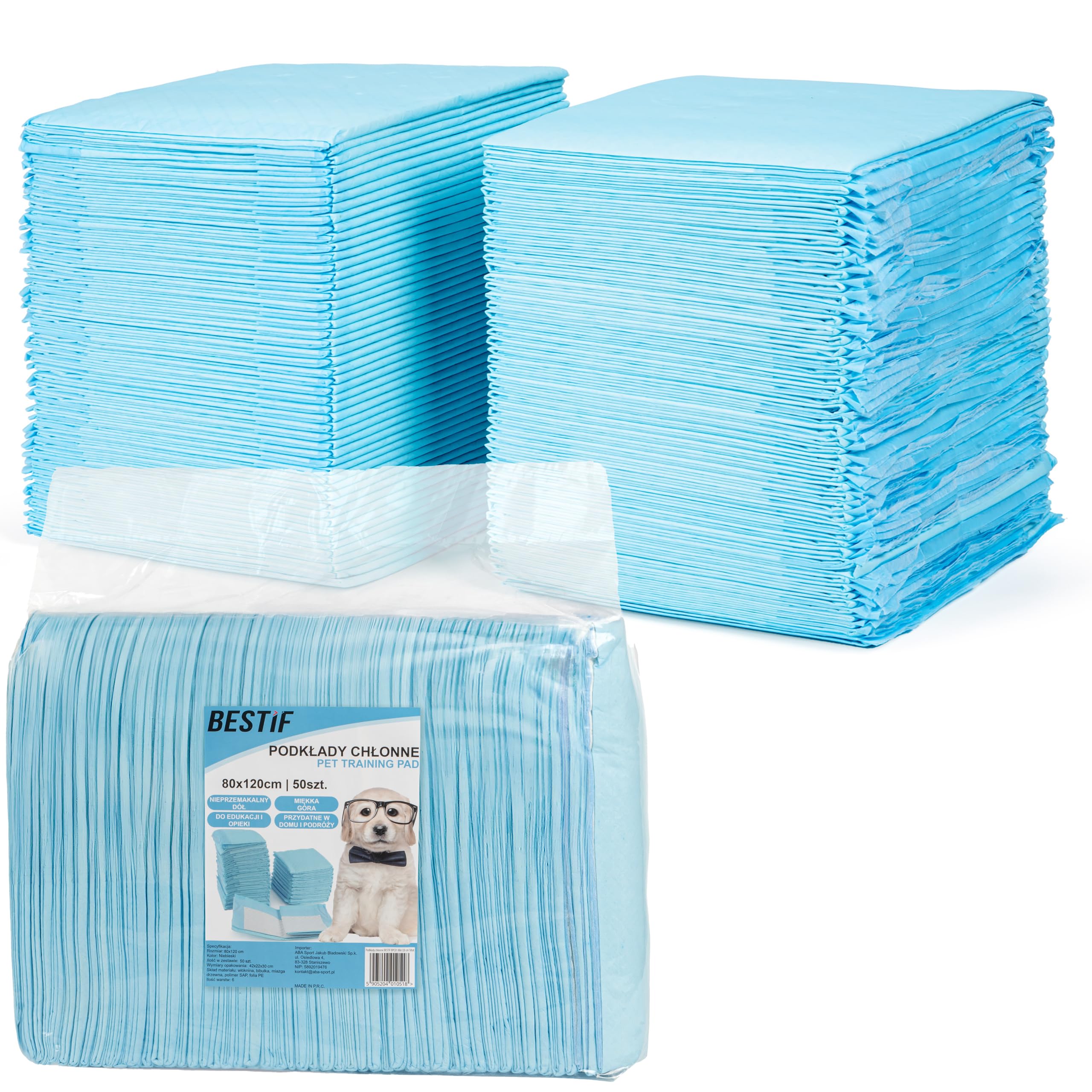 Set di 100 cuscinetti per allenamento per cani e cuccioli, a prova di perdite, a 6 strati (50, 80 x 120 cm)
