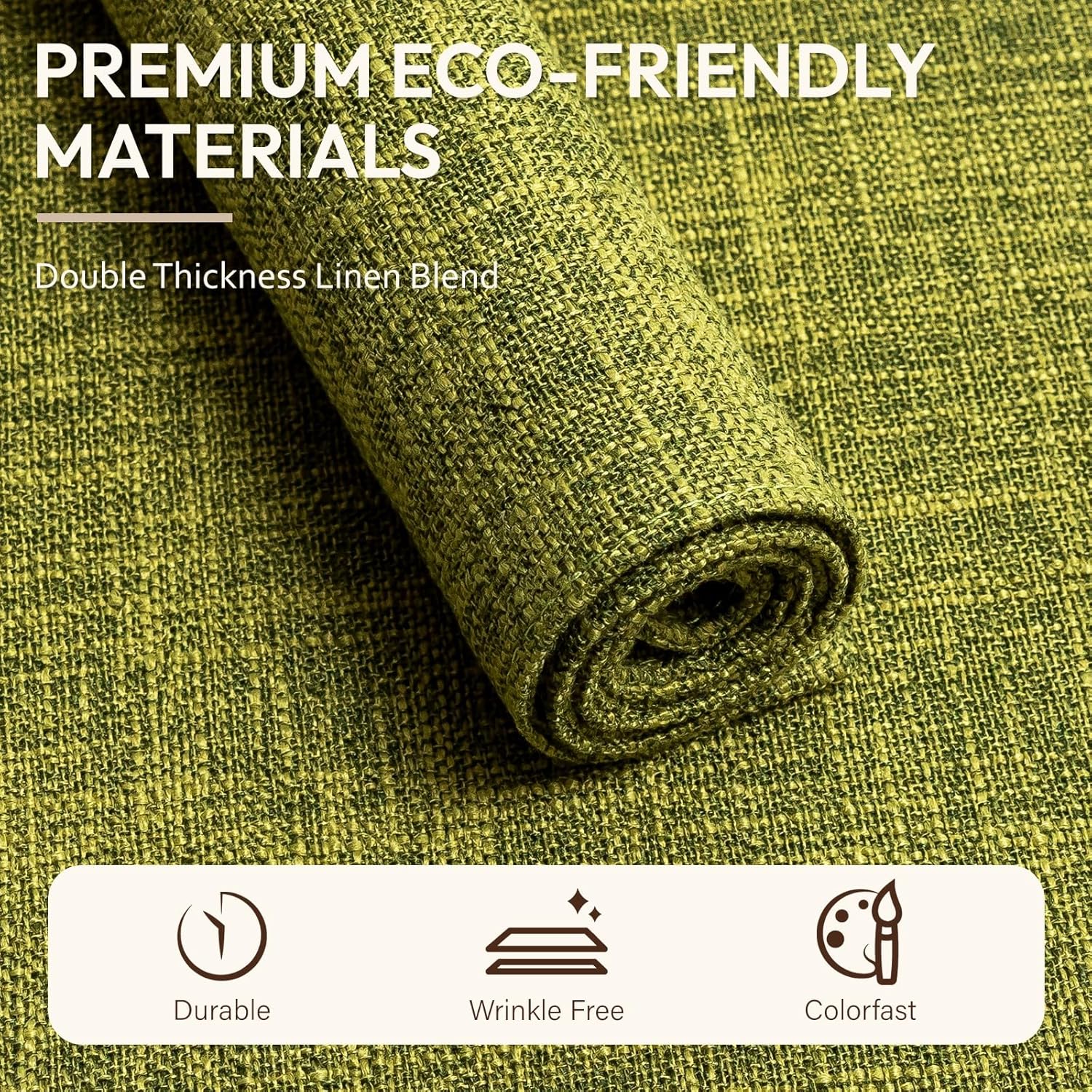 Blue Forest Placemats Set of 8, Dual-Layered Thickened Faux Linen Cloth Place Mats Heat Resistant Machine Washable Wrinkle Free Table Mats Indoor/Outdoor (Lime Green)