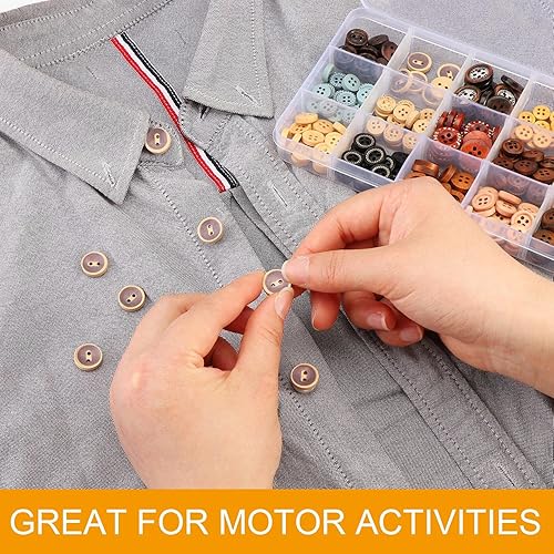 Miniatura 5 de Botones de costura de madera redondos mixtos hechos a mano con 2 y 4 agujeros, pintura ecológica, botones de color para manualidades de madera, 225