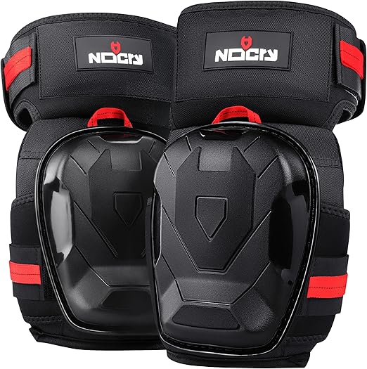 NoCry Professional Work Knee Pads for Men Construction with Ankle Support and Heavy Duty Anti-Slip Cap — Foam Cushion and Extra Thick Gel Padding — Reinforced Thigh & Shin Straps