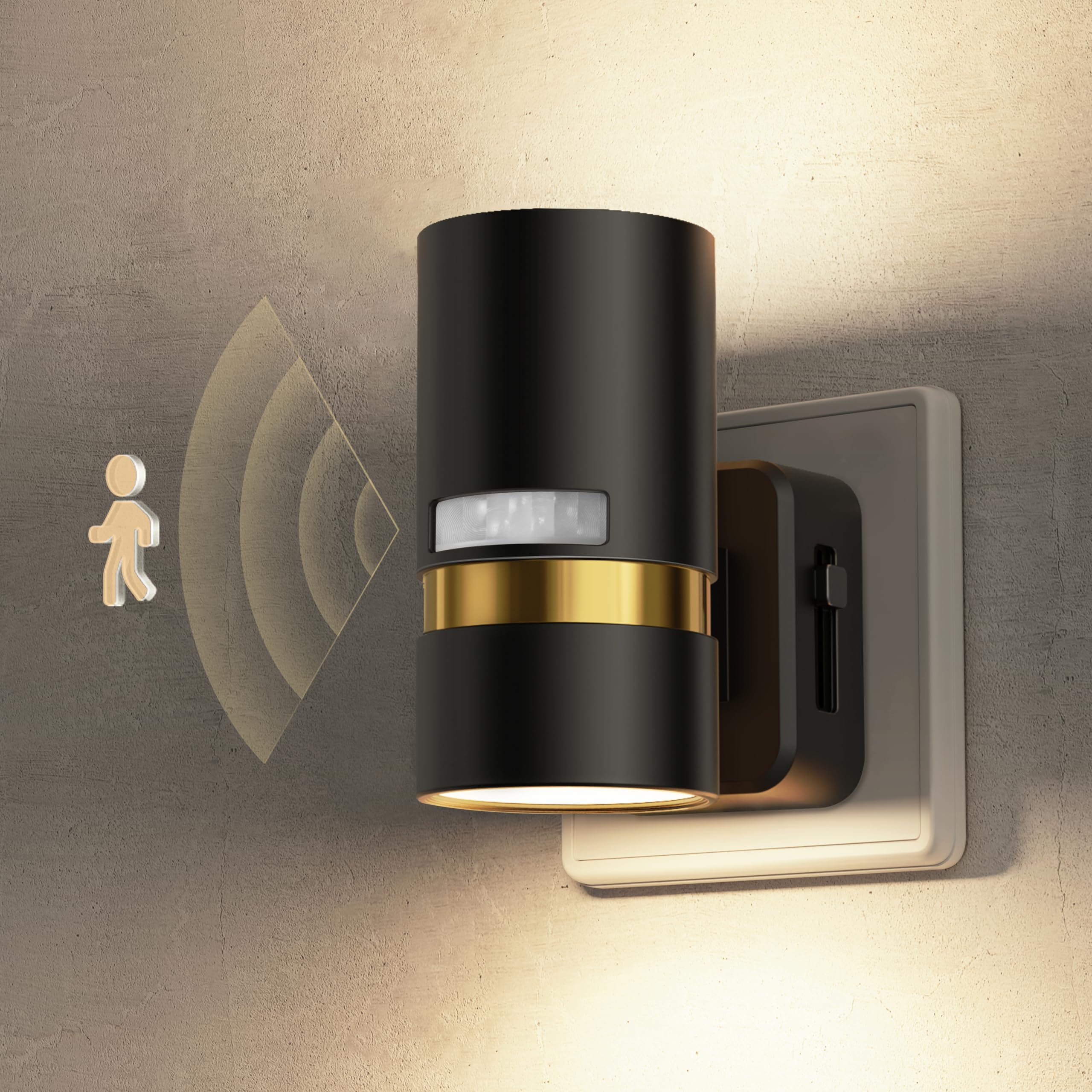 LOHAS-LED Nachtlicht mit Bewegungsmelder 1 W LED Nachtlicht Steckdose Dimmbar 0-100LM,Warmweiß 3000K,Nachtlampe Innen für Flur Schlafzimmer Treppenaufgang Küche Kinderzimmer