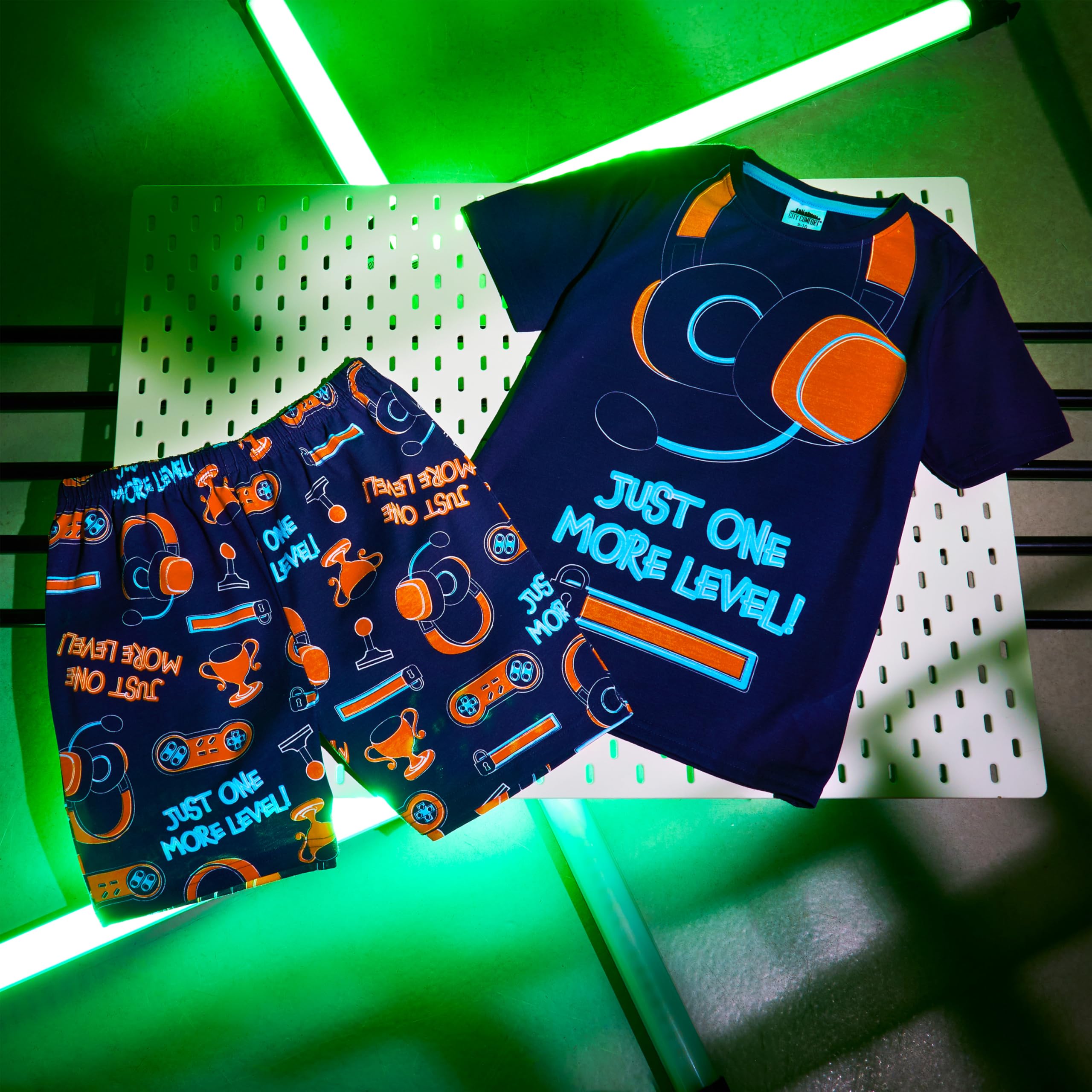 CityComfort Pijama Niño Adolescente Conjunto Verano Camiseta y Pantalón Corto Suave