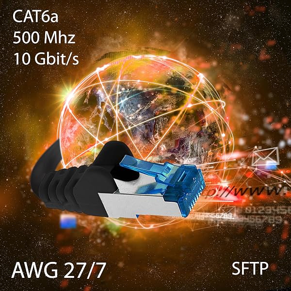 1aTTack.de 1,5m - bianco - 10 pezzi - Rete Cavi Cat6a | S-FTP | CAT 6a | doppia schermatura - certificato GHMT | PIMF | 500MHz | 10000 Mbit/s - 2