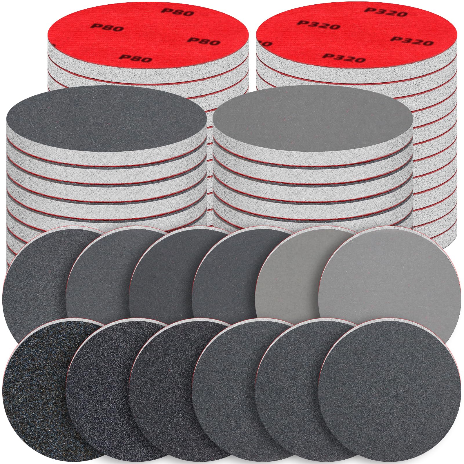 48 Piezas Discos para lijas 75mm Grano 80-3000 esponjas de Lijado