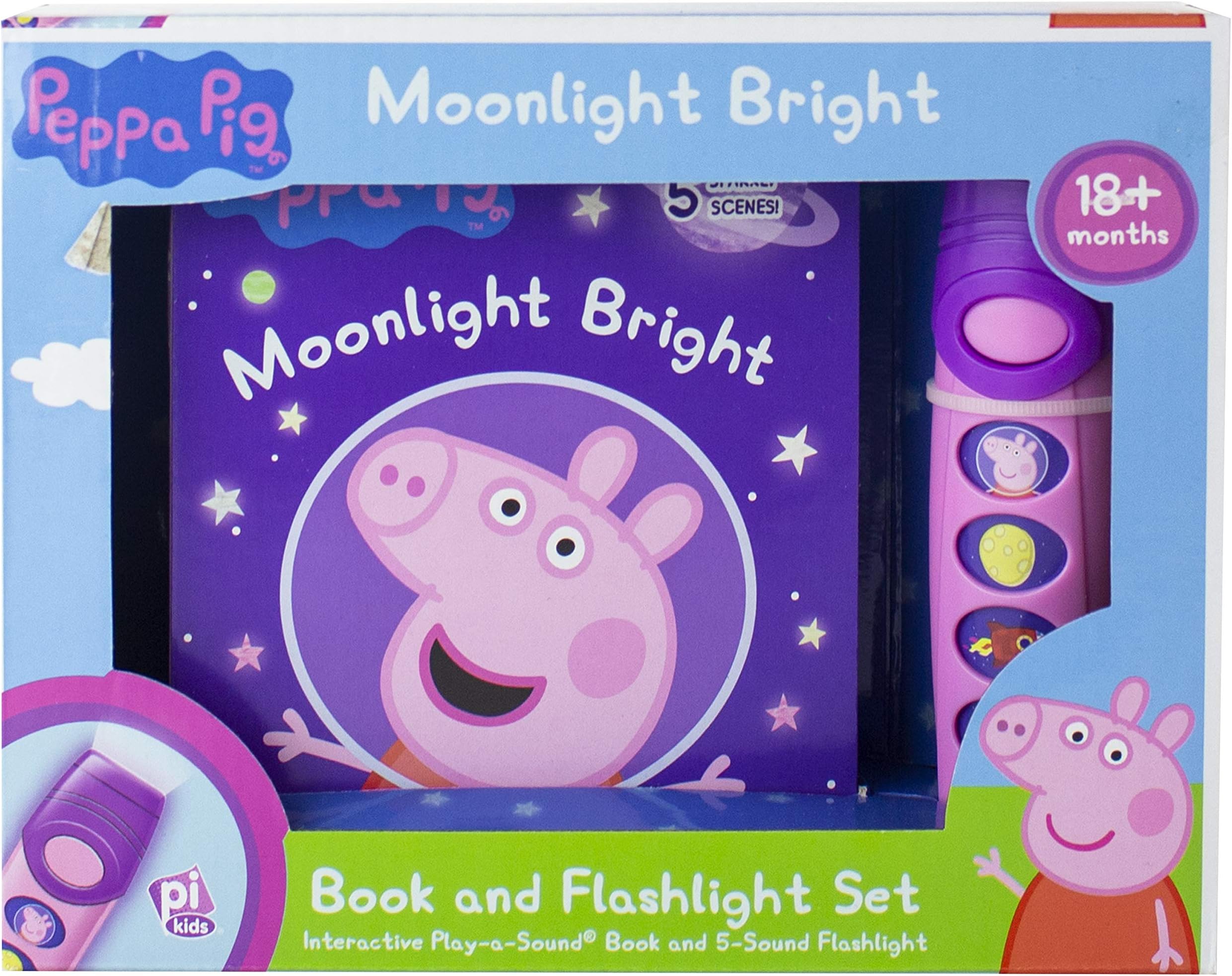 Peppa Pig - Moonlight Bright Sound Book and Sound Flashlight Toy Set - PI Kids