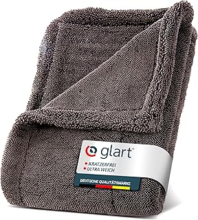 Glart 44TW6 Car Drying Cloth XXL Grey - 60 x 40 cm Microfibre Cloth Car, Extremely Absorbent Cloth for Scratch-Free Drying of Paint, Glass, Rims, Exterior & Indoor - for Car Care, Motorcycle, Boat