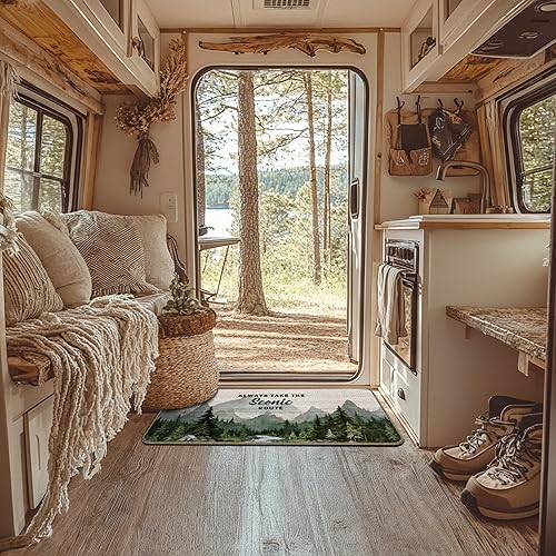 Miniatura 103 de Tapete divertido para puerta de campamento de 17 x 30 pulgadas, regalos de campamento para mujeres, alfombras de cámper para interior, alfombra