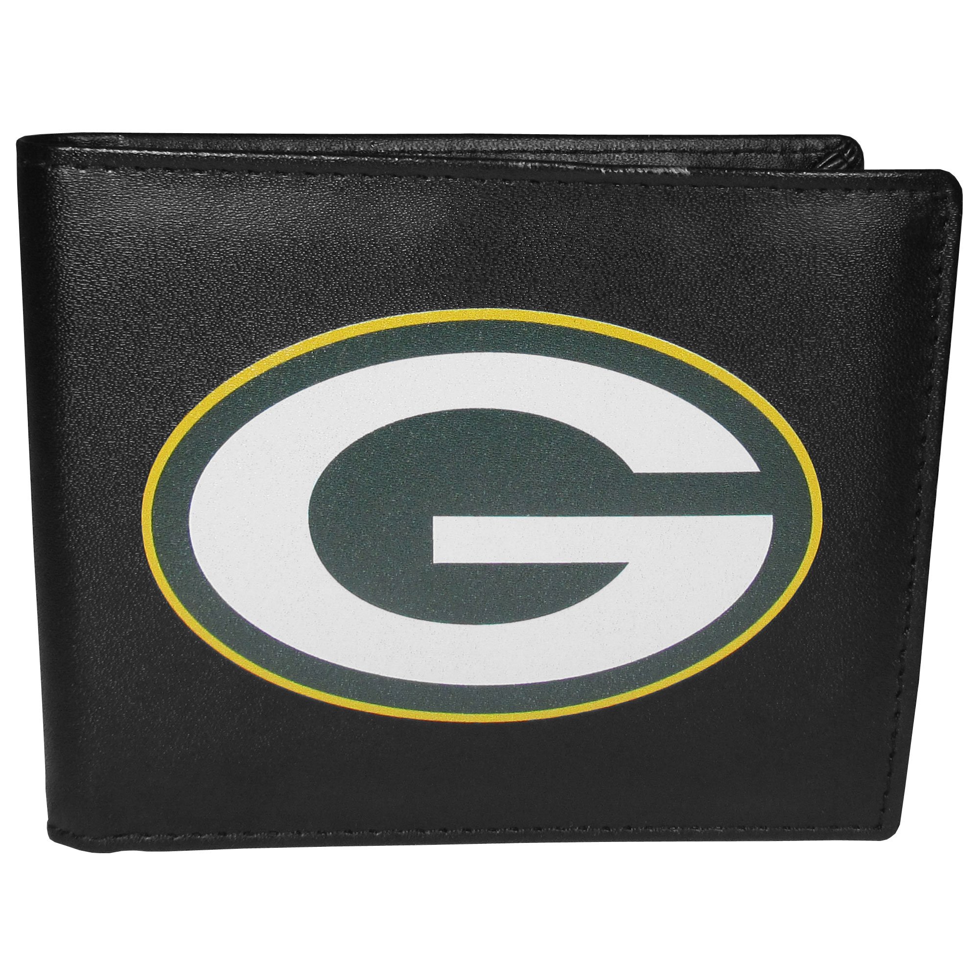 Siskiyou NFL Sports Mens Green Bay Packers Bi-fold Wallet Large Logo One Size Black