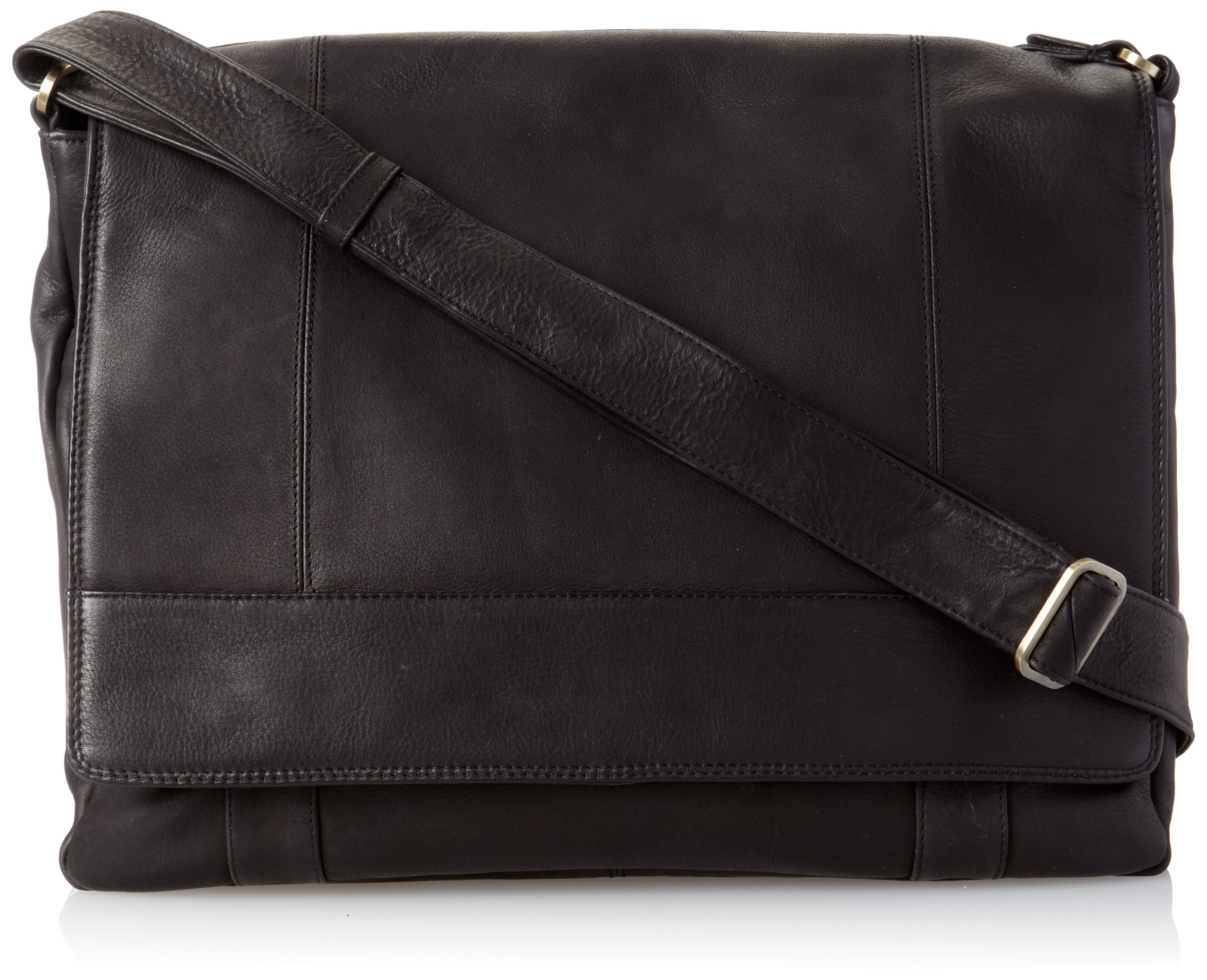 Derek AlexanderEw 3/4 Flap Unisex Messenger Bag, Black, One Size