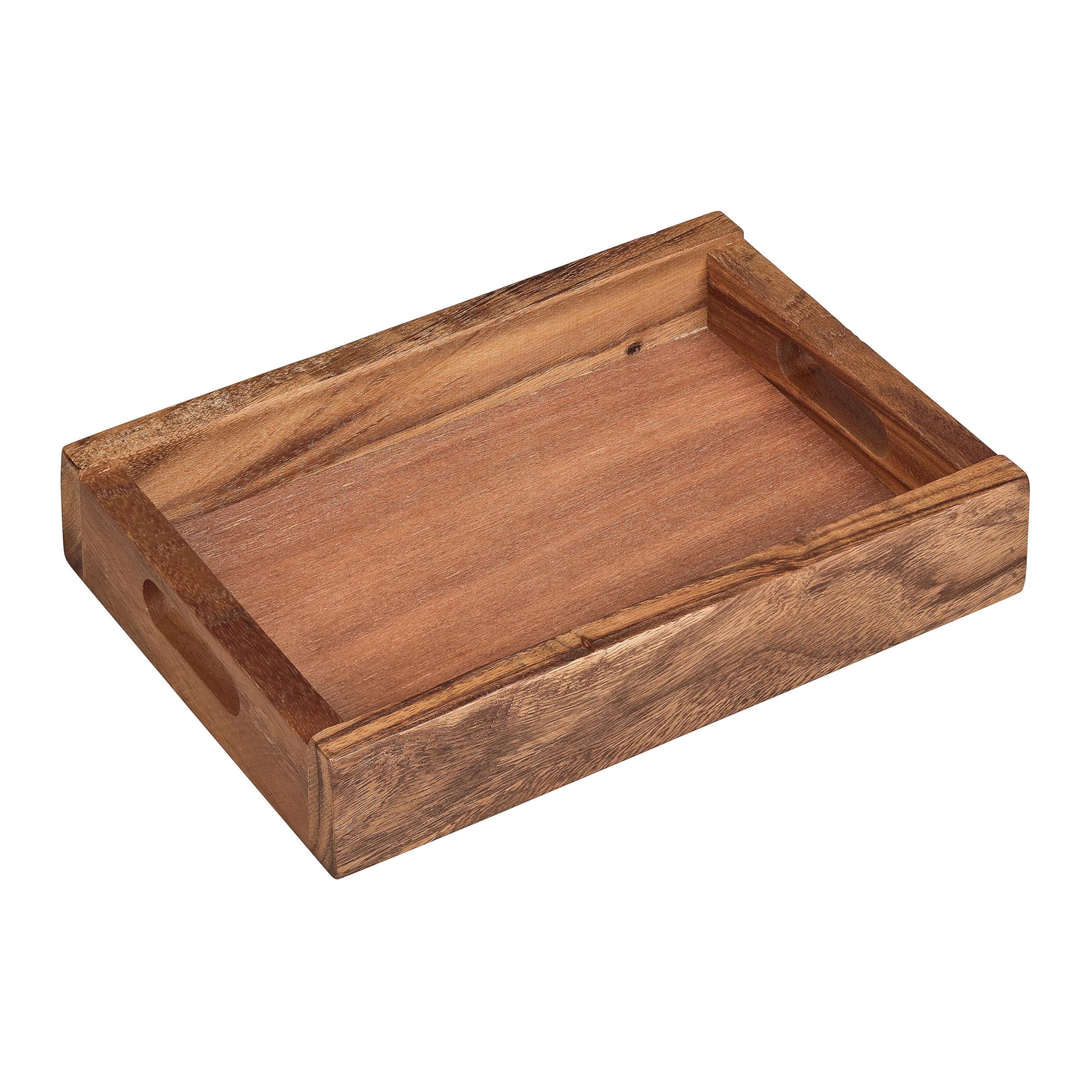 Tala Wood-Effect Pattern Medium Crate In Natural Acacia