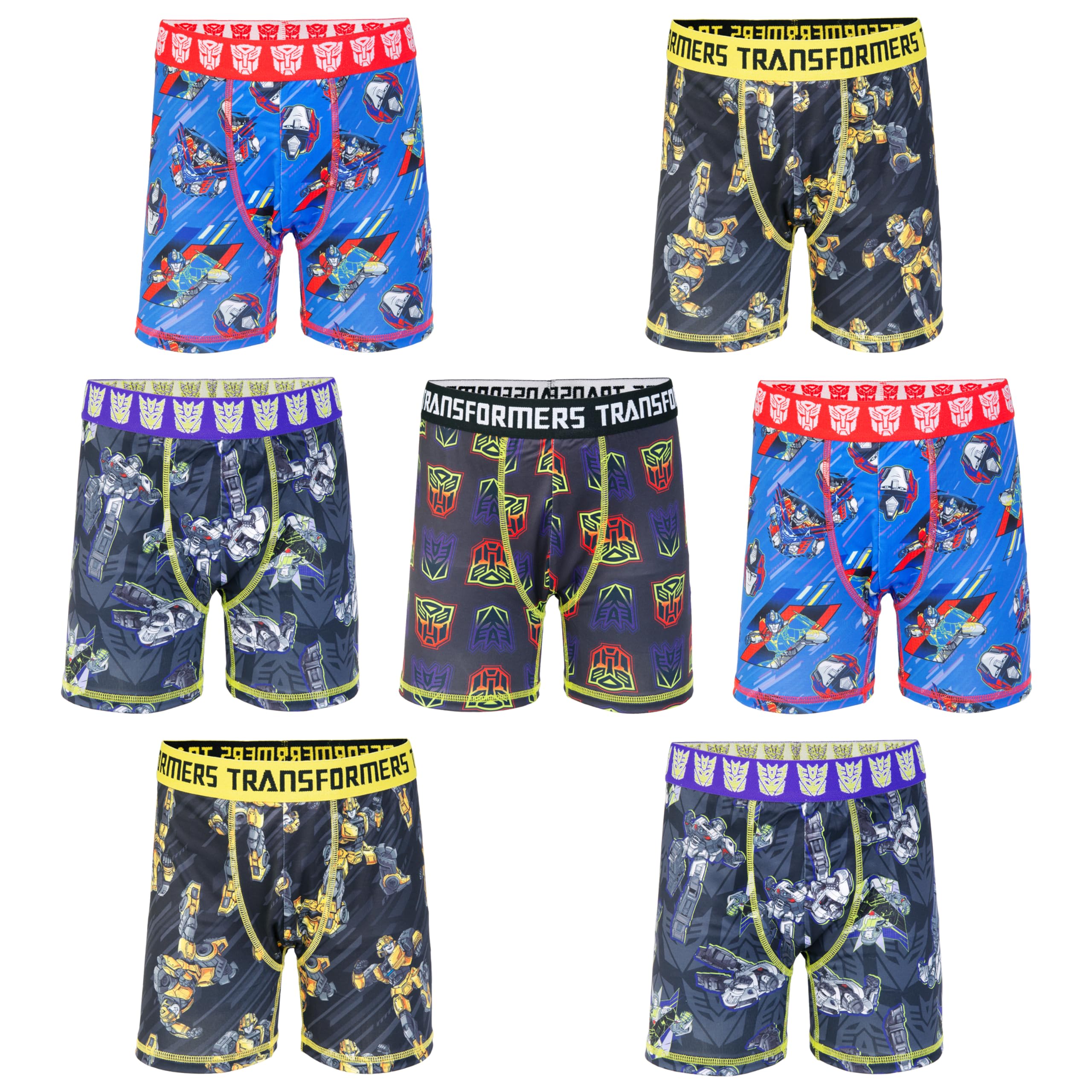 Transformers Boys Amazon Exclusive 7-pack Athletic Boxer Briefs With in Sizes 2 3t 4 6 8 10