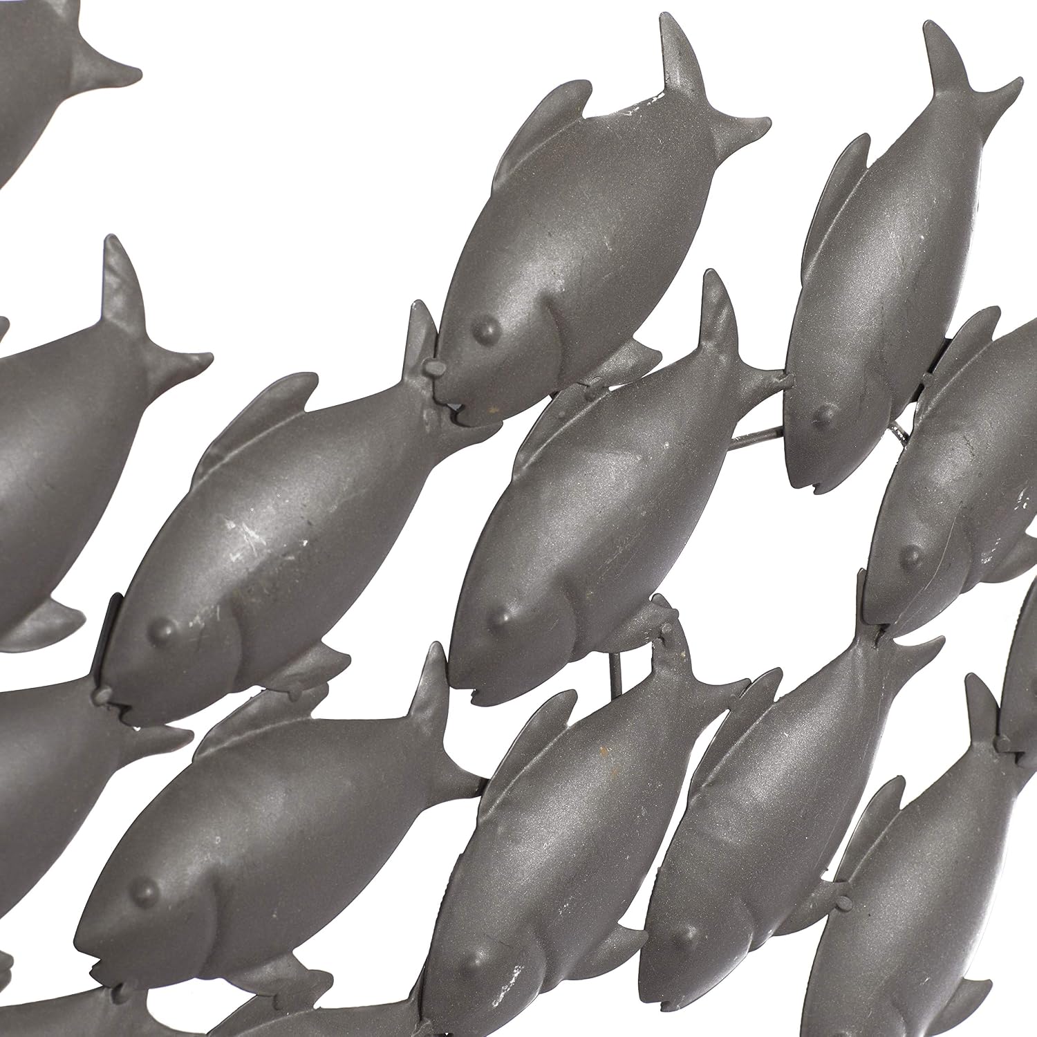 Deco 79 Metal Fish Wall Decor, 53" x 1" x 20", Dark Brown