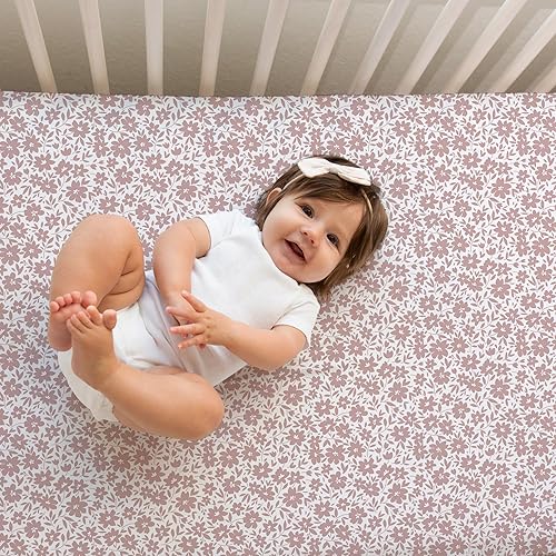 Miniatura 3 de Sábanas de cuna neutrales - Sábanas ajustadas para cuna de bebé para niña y niño - 2 unidades Tamaño estándar y colchón para niños pequeños (rosa